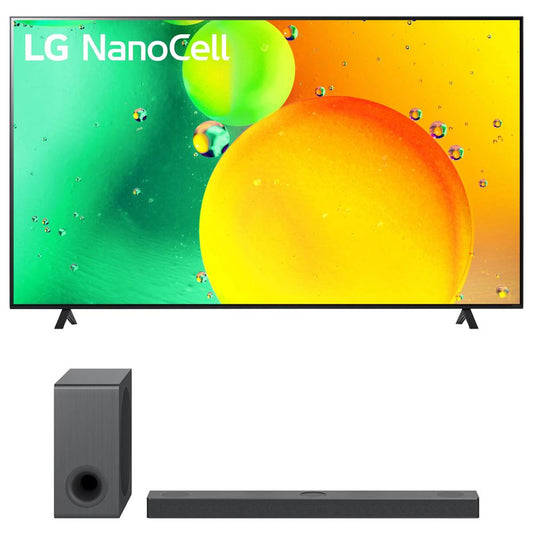 LG 55" HDR 4K UHD Smart NanoCell LED TV 2022 w/ LG S80QY High Res Sound Bar