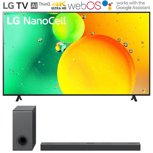 LG 50" HDR 4K UHD Smart NanoCell LED TV 2022 w/ LG S80QY High Res Sound Bar