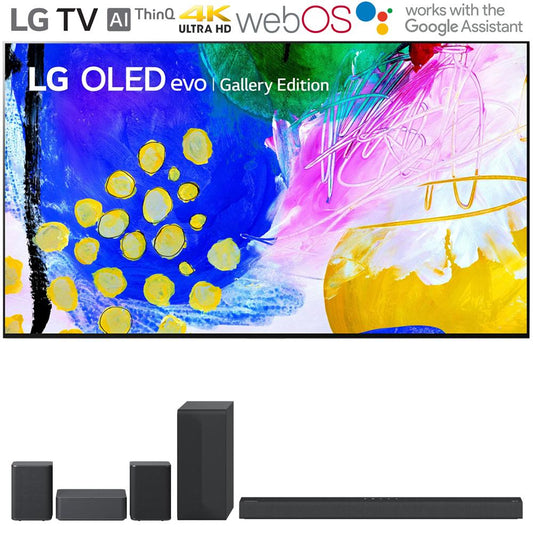 LG OLED65G2PUA 65" HDR 4K Smart OLED TV 2022 + LG S65Q Soundbar + Rear Speaker Kit
