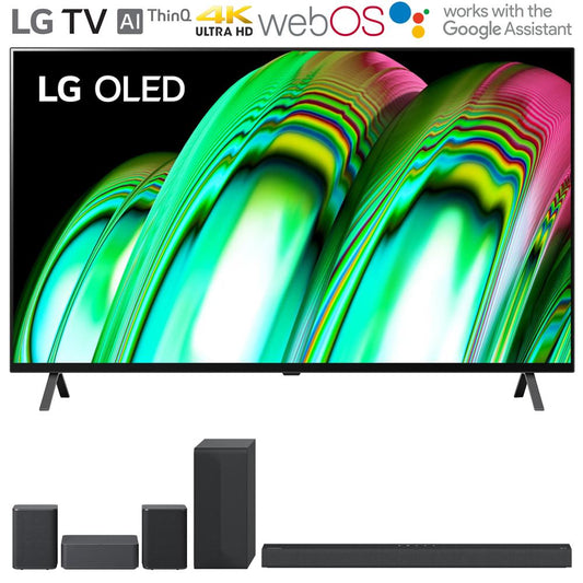 LG 65" A2 Series 4K HDR Smart TV 2022 + LG S65Q Soundbar + Rear Speaker Kit
