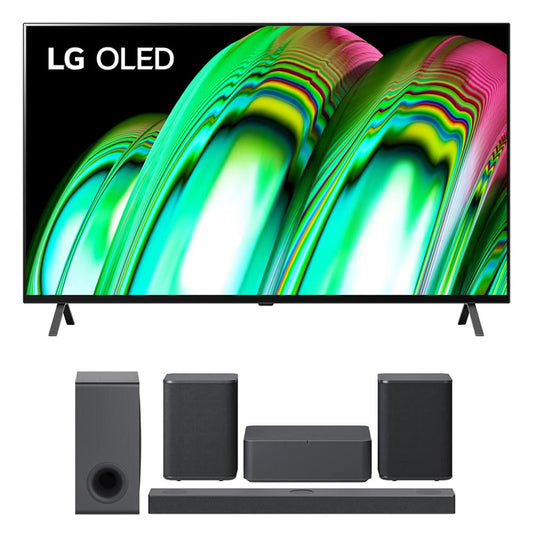 LG 65" A2 Series 4K HDR Smart TV 2022 + LG S80QY Soundbar + Rear Speaker Kit