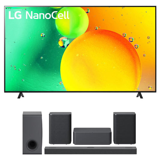 LG 55" HDR 4K UHD Smart NanoCell LED TV 2022 + LG S80QY Soundbar + Rear Speaker Kit
