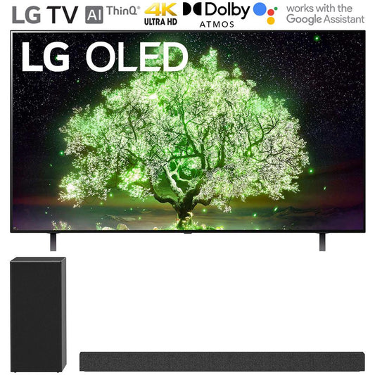 LG 48" A1 Series 4K HDR Smart TV w/ AI ThinQ 2021 +LG SP7Y Soundbar + Subwoofer
